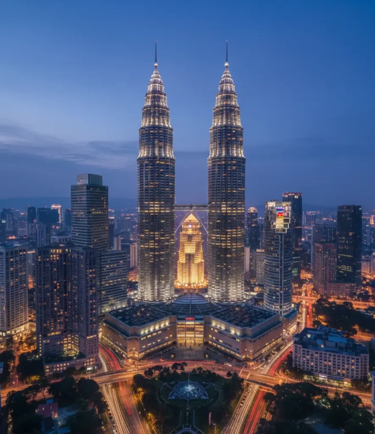 Petronas Towers in Kuala Lumpur symbolizing One Ace expertise in company establishment in Malaysia with MIDA MDEC MATRADE network