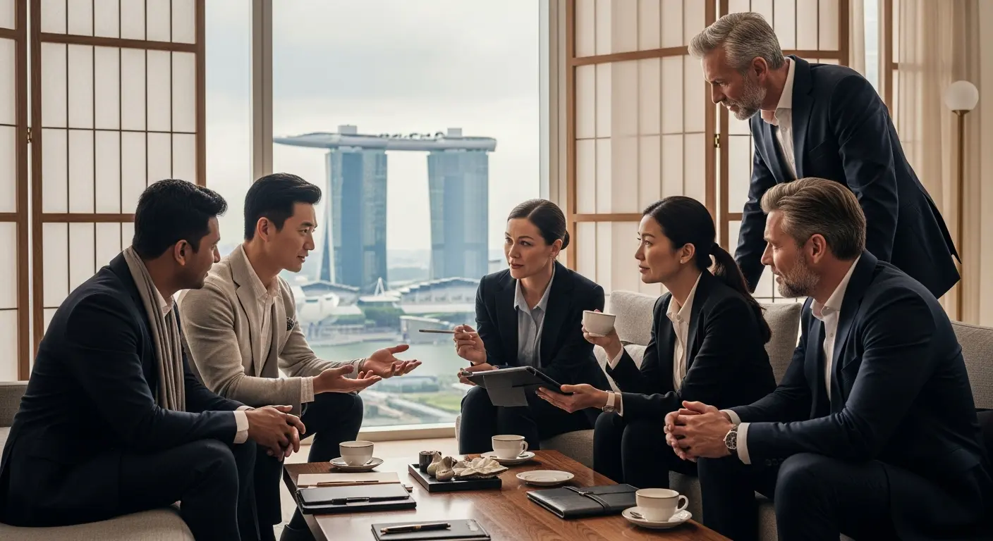 Illustration d'une personne analysant une stratégie fiscale complexe sur un tableau de bord financier pour l'optimisation des entreprises.